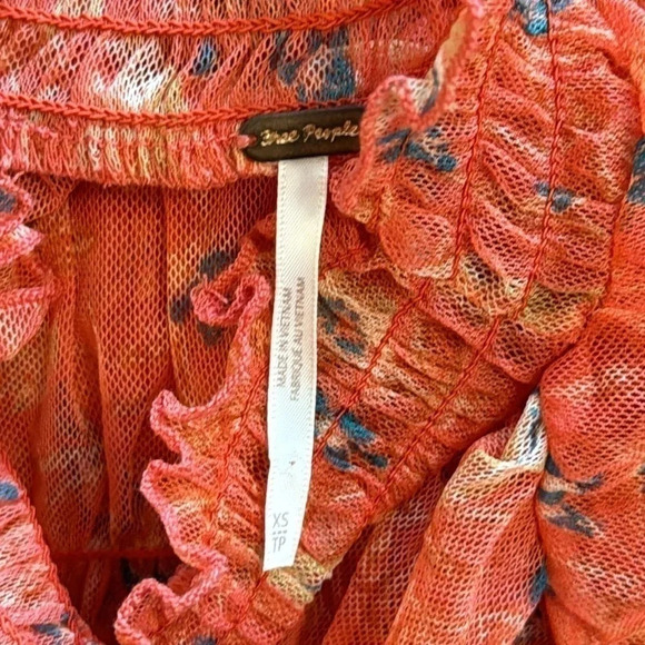 Free People Women's Hello There Top Size XS Color: Grenadine Combo Boho - Picture 7 of 10